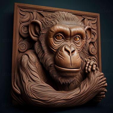 3D model Pishgam macaque famous animal (STL)